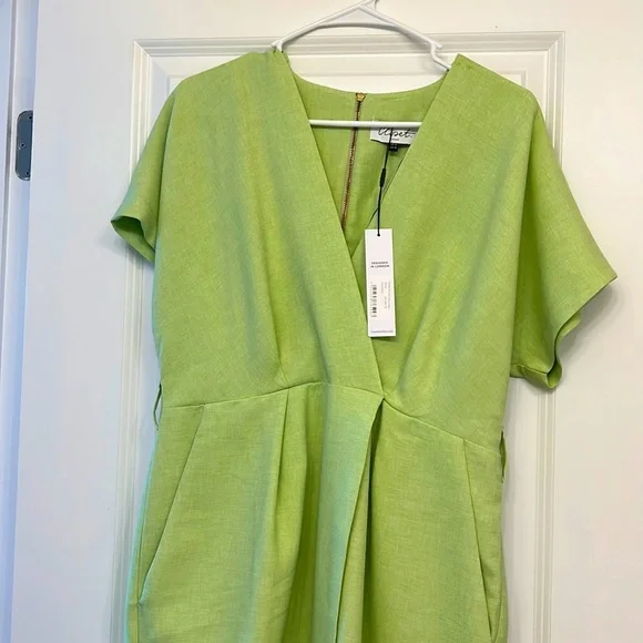 Closet London Kimono Wrap Dress in pistachio-Green